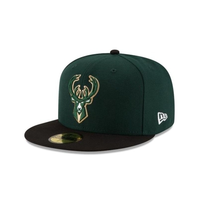 Green Milwaukee Bucks Hat - New Era NBA 2Tone 59FIFTY Fitted Caps USA8146902